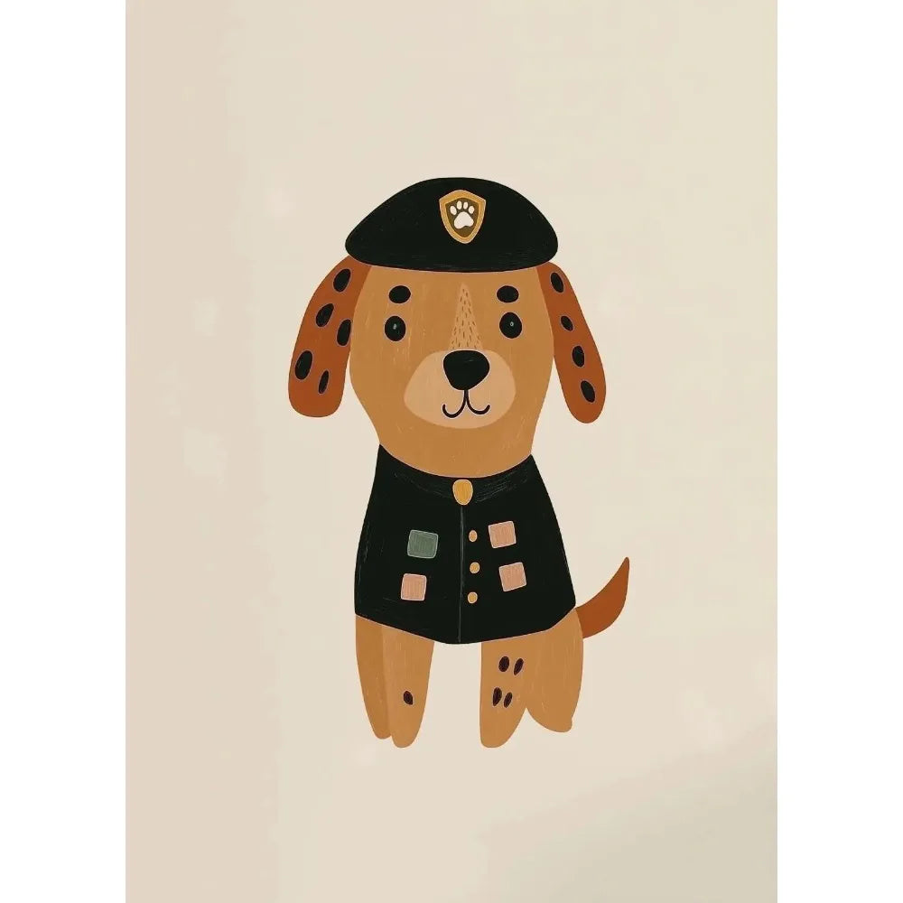 Cartoon Dog Illustrations Canvas Print – Cute Nordic Wall Art for Dog Lovers