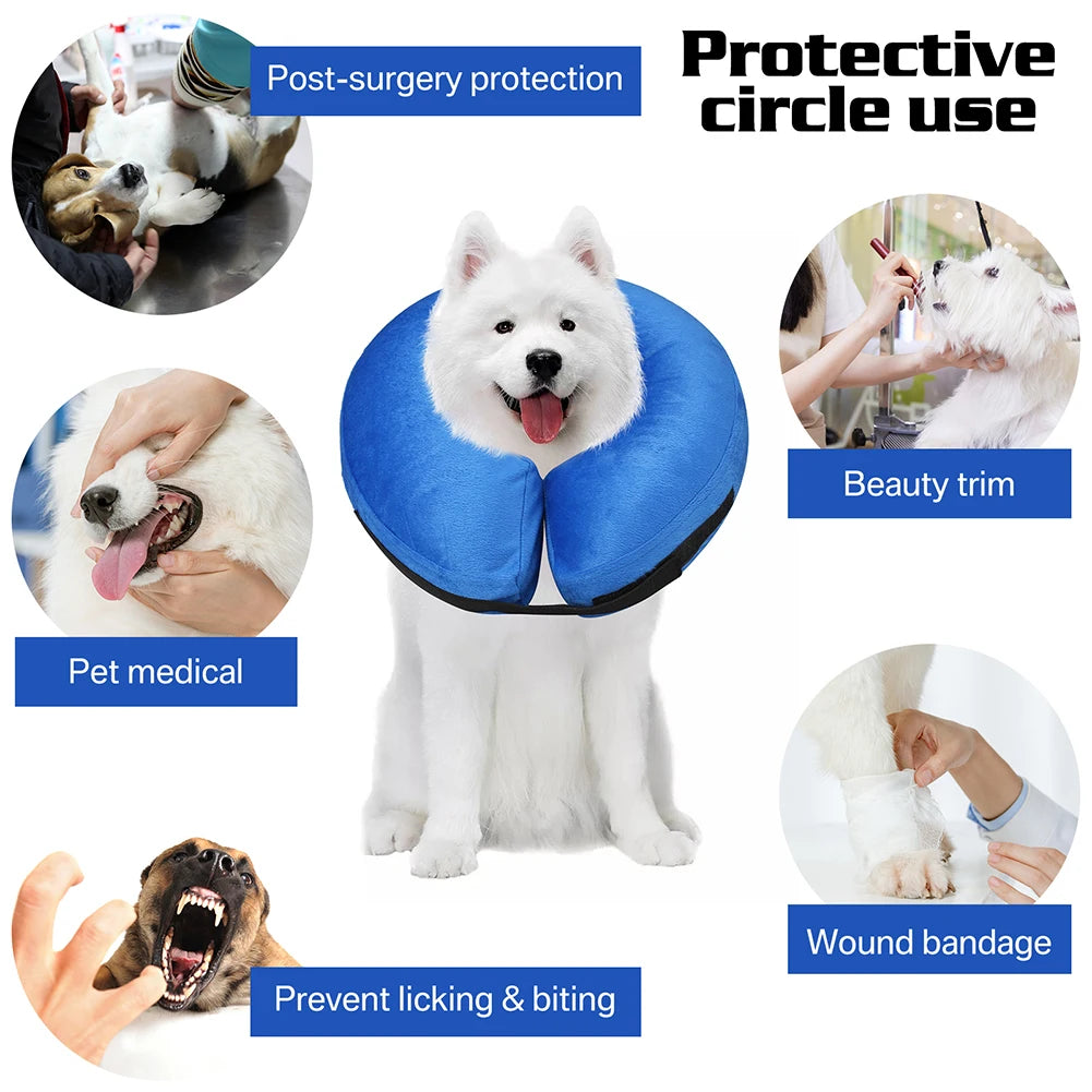 Inflatable Recovery Collar for Dogs & Cats – Soft E-Collar Alternative After Surgery