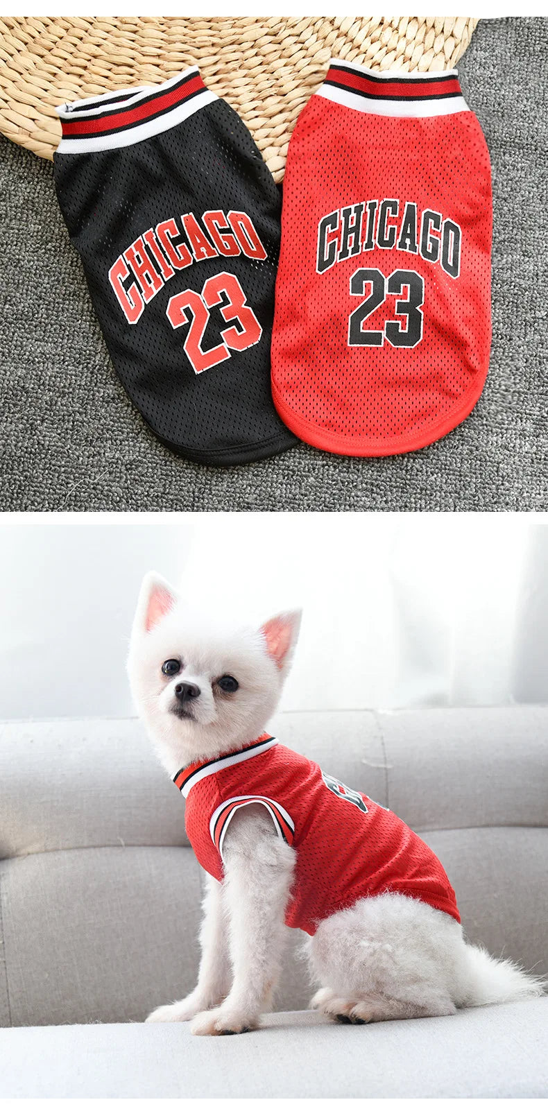 Mesh Breathable Sports Jersey for Dogs & Cats – Basketball Style Pet T-Shirt