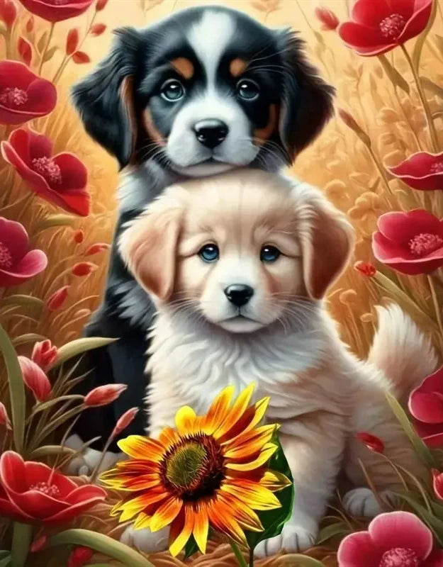 Diamond Art Painting Dog Animal 30X40cm Full Round Drill Picture Of Rhinestones Embroidery Wall Decor Cross Stitch,frameless