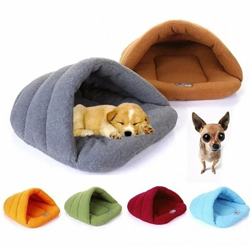 Slipper Cave Dog Bed — Cosy Winter Nest for Small Dogs & Cats