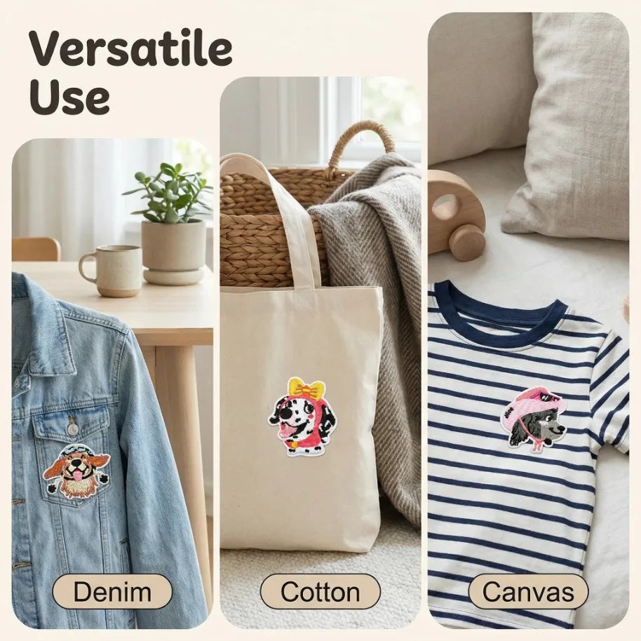 Dog Breed Embroidery Patches Pack – Iron-On Patches for Dog Lovers