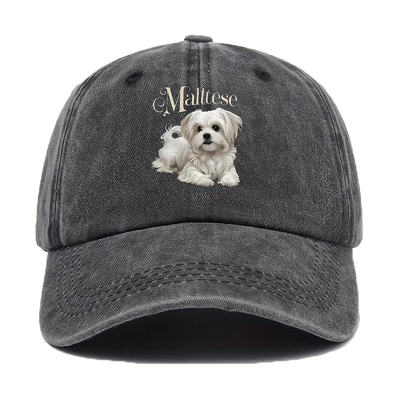 Maltese Dog Baseball Cap – Adjustable Snapback Hat for Dog Lovers