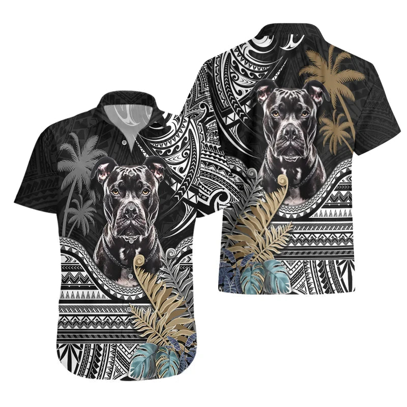 Pitbull Dog Hawaiian Shirt – Men's 3D Print Beach Shirt
