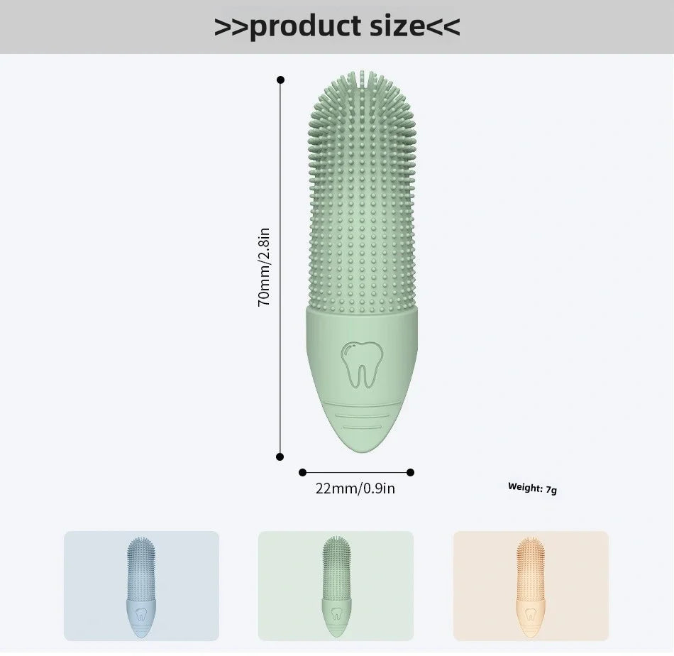 Dog Finger Toothbrush 360° — Food Grade Silicone Dental Care for Dogs & Cats