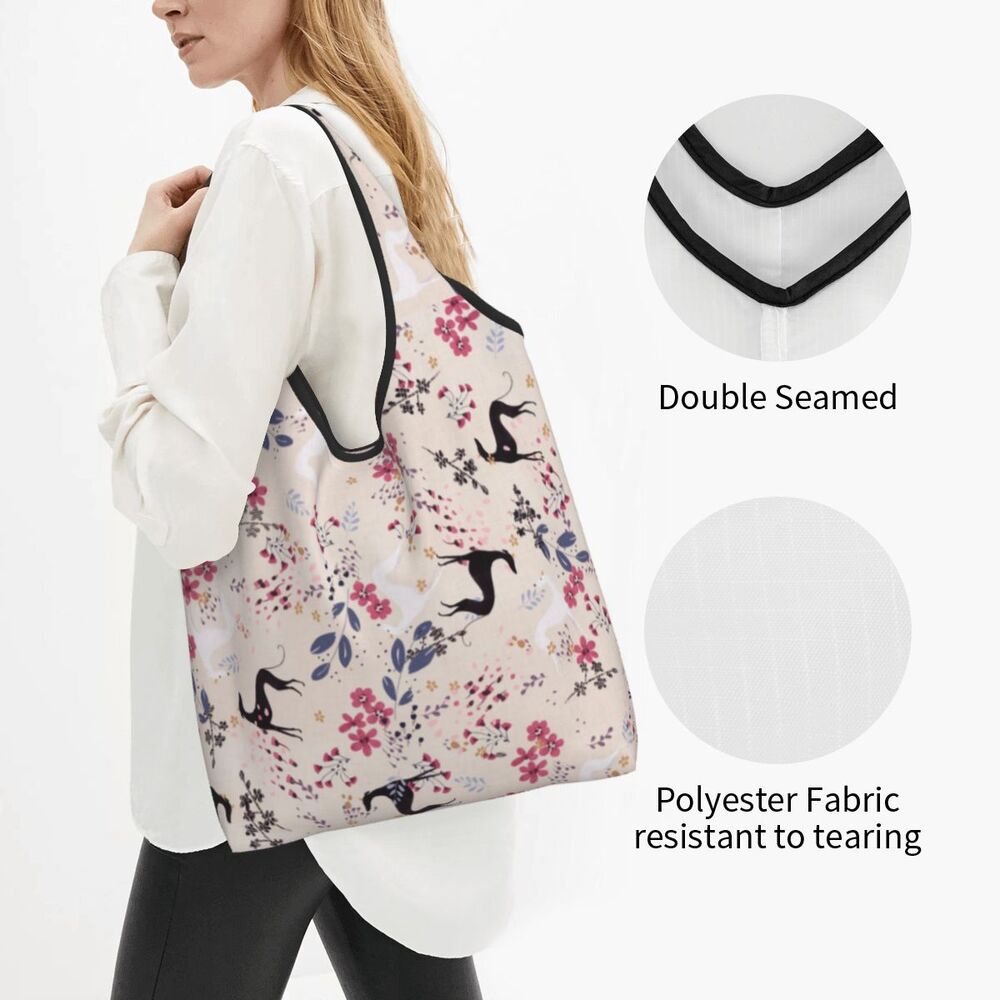 Greyhound Tote Bag — All-Over Print Sighthound Shopping Bag