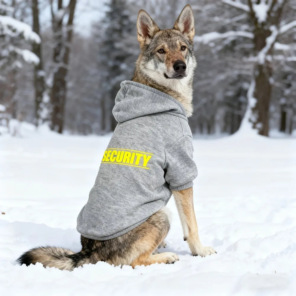SECURITY Dog Hoodie – Fleece-Lined Pullover for Medium to Large Dogs