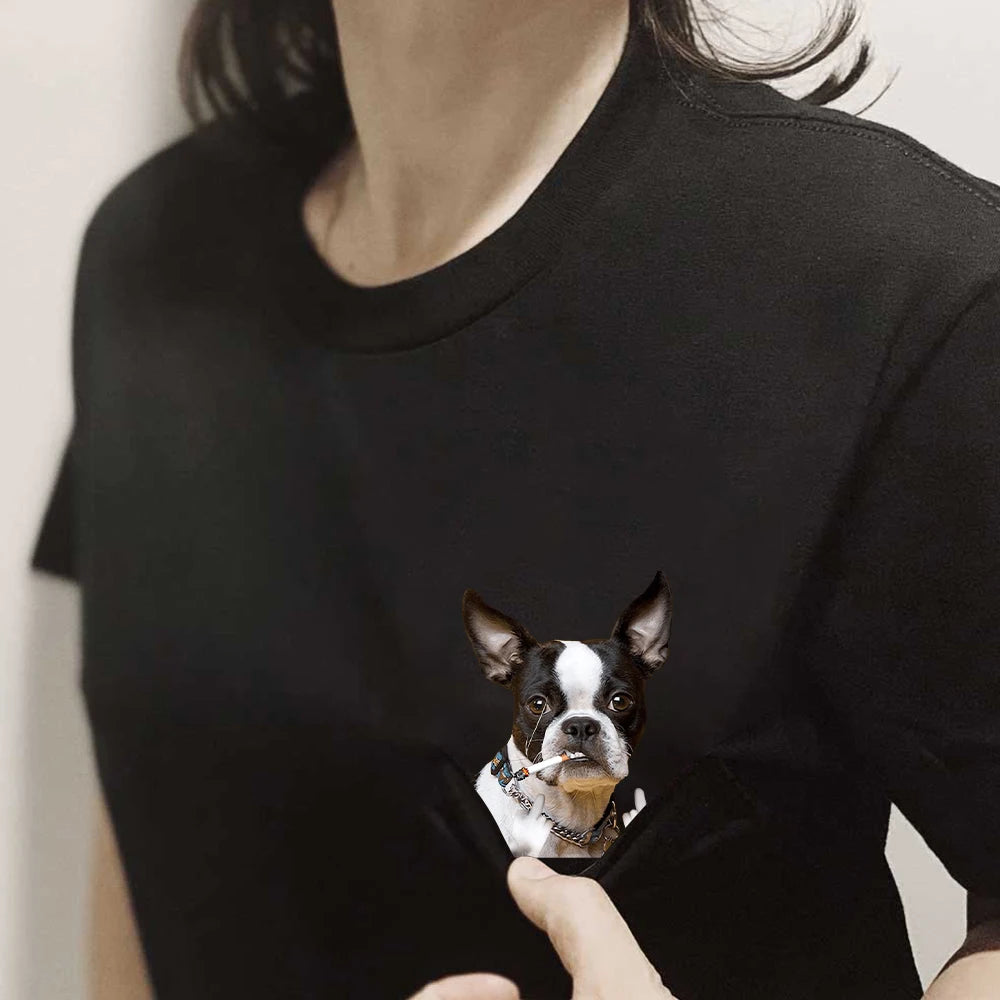French Bulldog Smoking & Middle Finger Print T-Shirt – Funny Dog Lover Tee