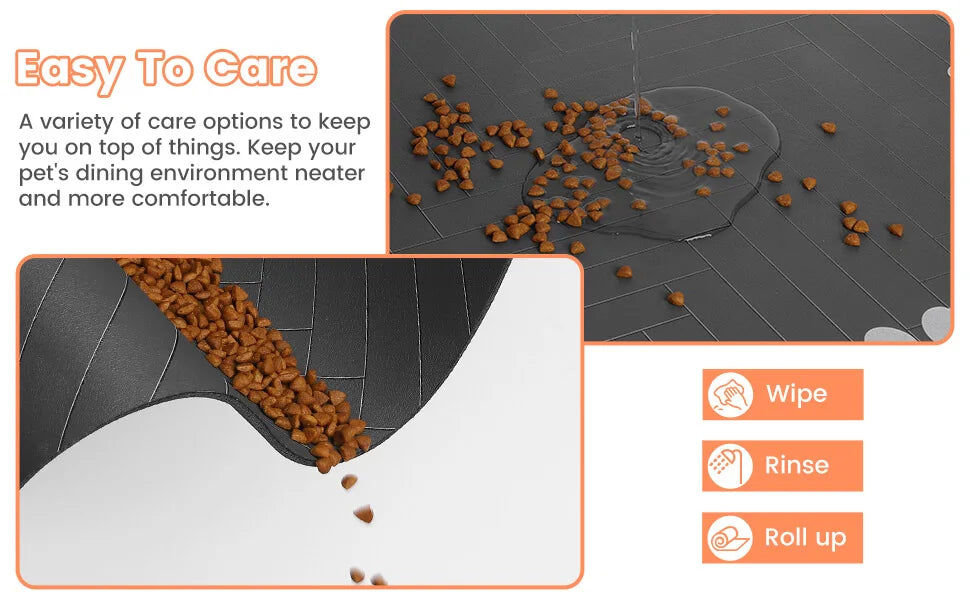 Absorbent Pet Feeding Mat with Non-Slip Waterproof Backing