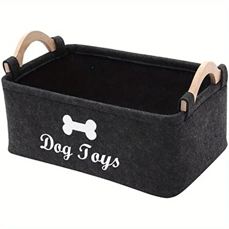 Felt Dog Toy Storage Basket – Stylish Pet Toy Box & Organiser for the Home