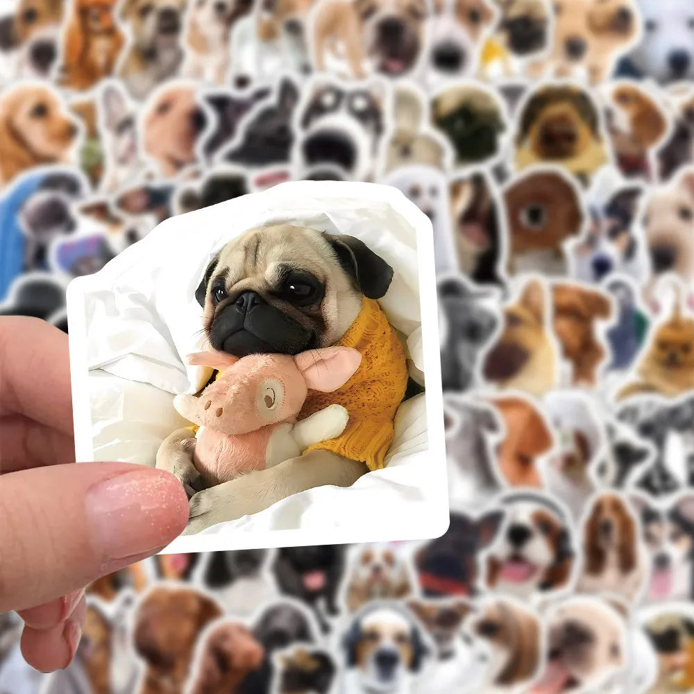Cartoon Dog Sticker Pack — 104 Pieces