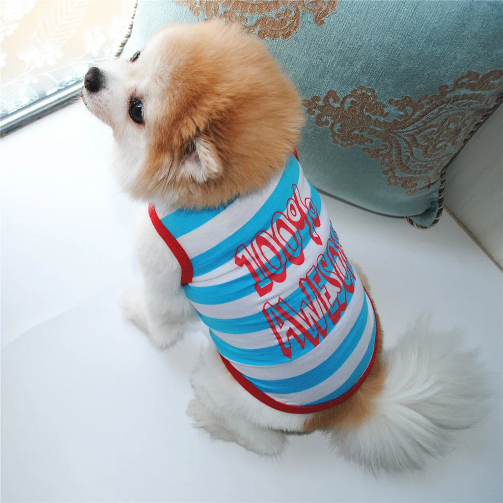 Funny Letter Print Dog Shirts for Small Dogs – Soft Breathable Summer Pet T-Shirts