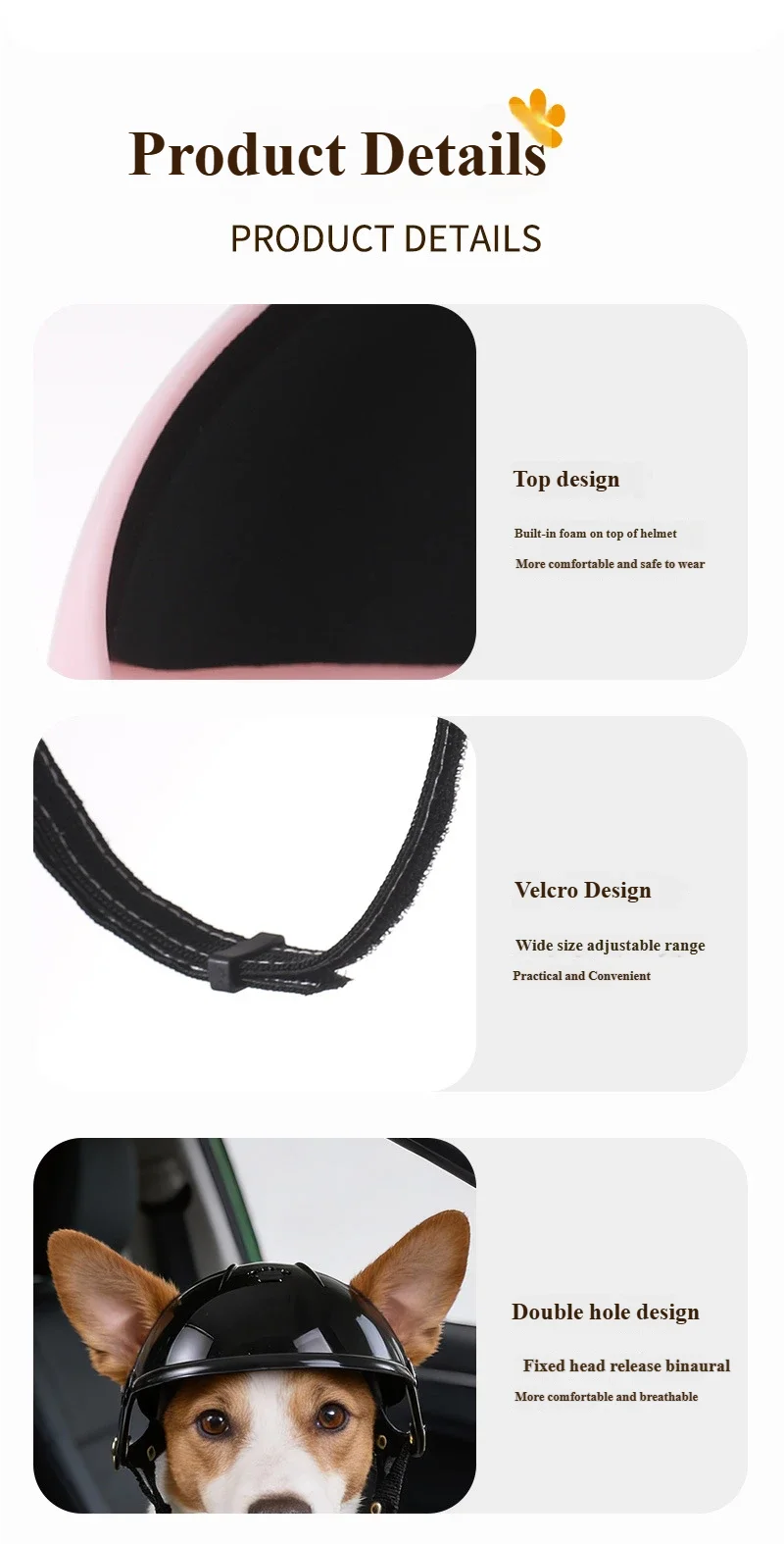 Pet Motorcycle Helmet for Dogs & Cats – Cute Outdoor Headwear Accessory