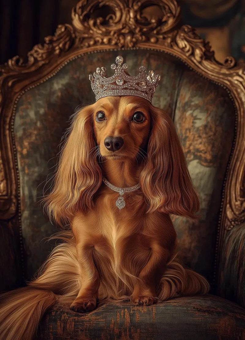 Royal Dog Portrait Canvas Print – Watercolour Wall Art for Dog Lovers