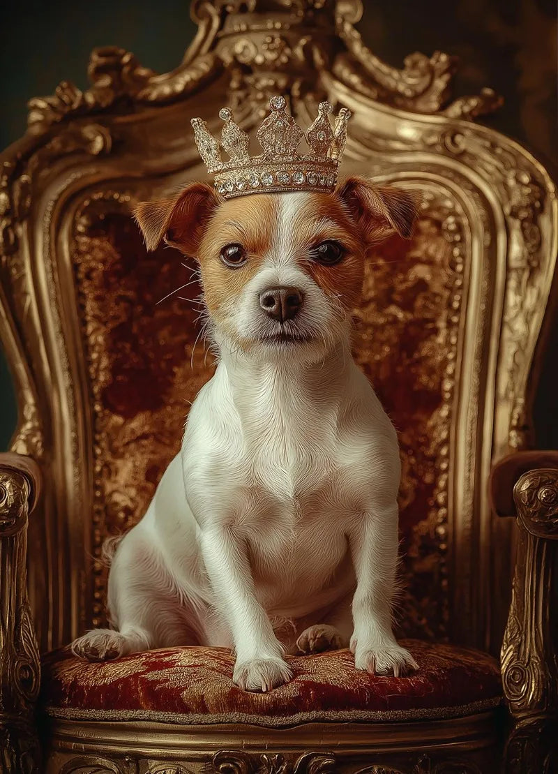 Royal Dog Portrait Canvas Print – Watercolour Wall Art for Dog Lovers