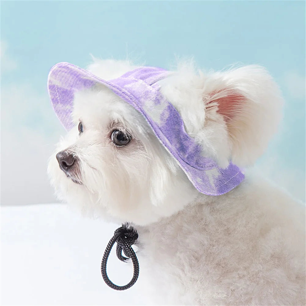 French Bulldog Pet Hat with Ear Holes | Adjustable Cap for Small & Medium Dogs