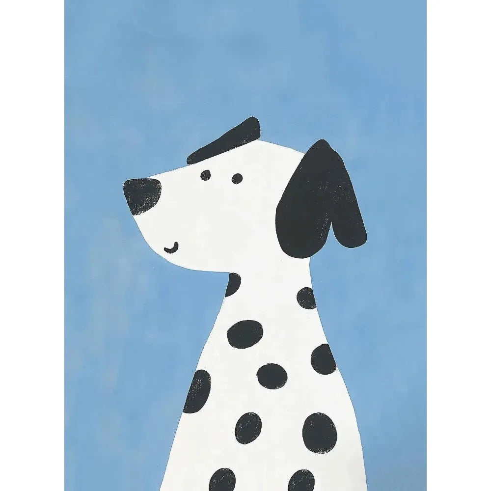Cartoon Dog Illustrations Canvas Print – Cute Nordic Wall Art for Dog Lovers