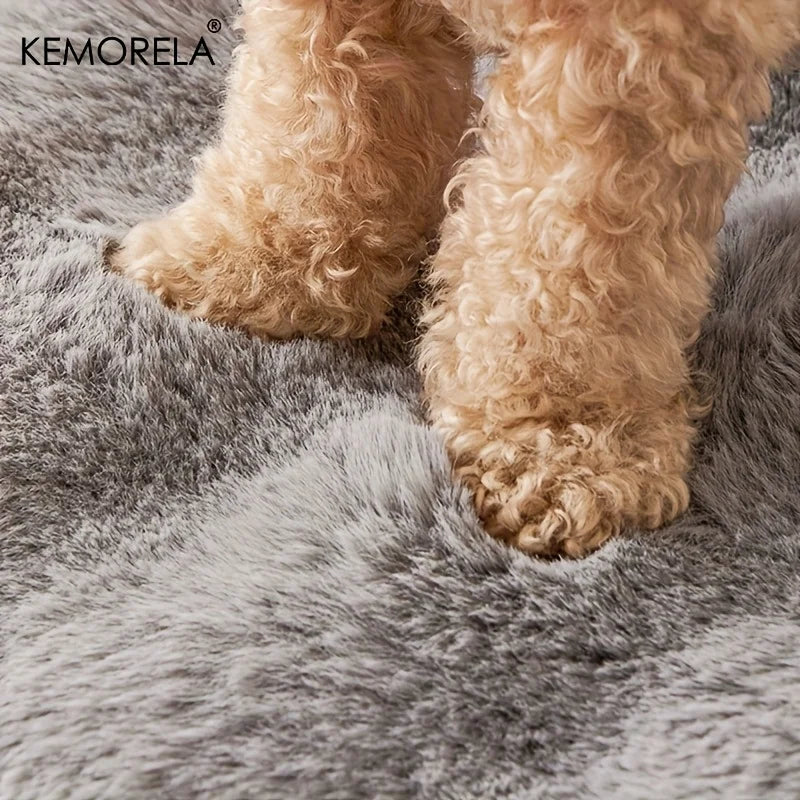 Faux Rabbit Fur Luxury Dog Bed — Plush Mattress with Pillow for Medium Dogs