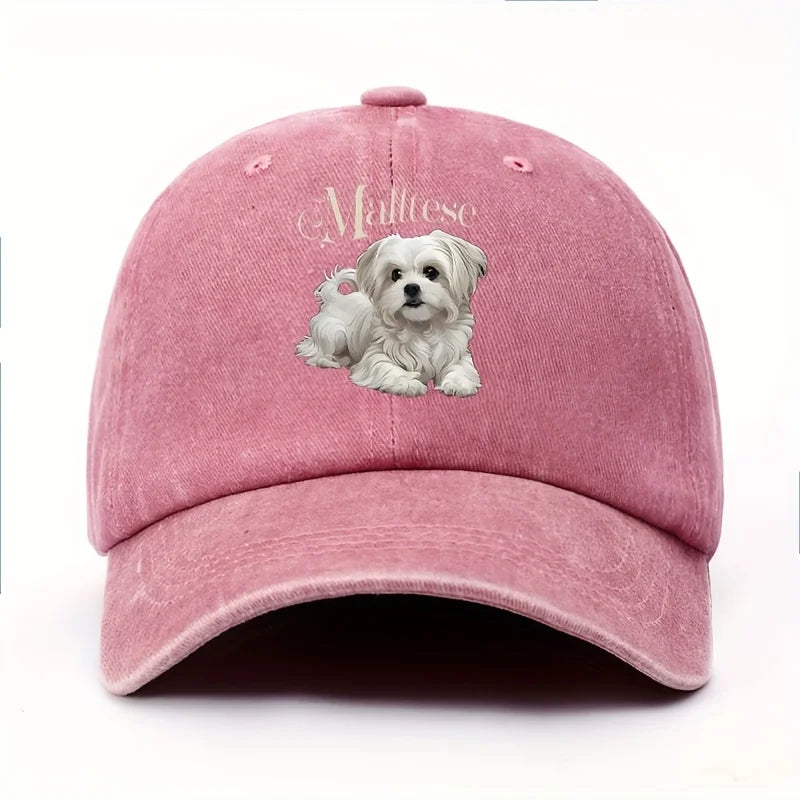 Maltese Dog Baseball Cap – Adjustable Snapback Hat for Dog Lovers