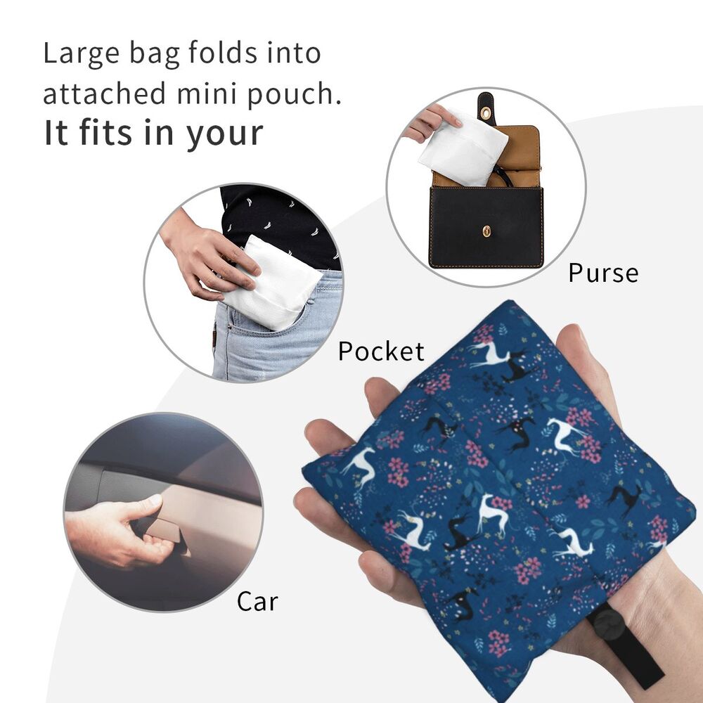 Greyhound Tote Bag — All-Over Print Sighthound Shopping Bag