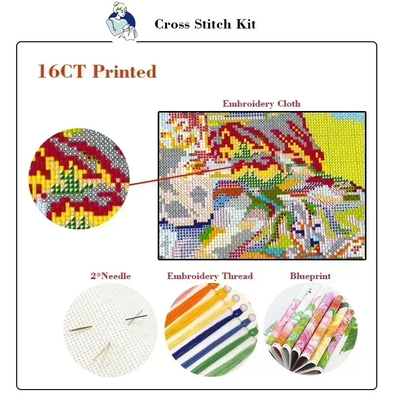 German Shepherd Cross Stitch Kit – DIY Embroidery Set for Beginners & Enthusiasts