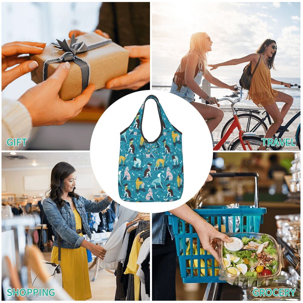 Greyhound Tote Bag — All-Over Print Sighthound Shopping Bag