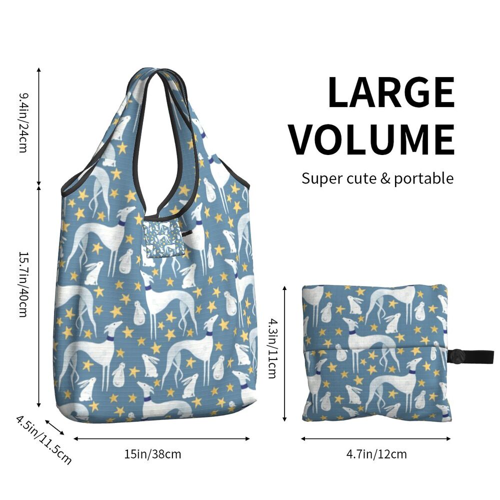 Greyhound Tote Bag — All-Over Print Sighthound Shopping Bag