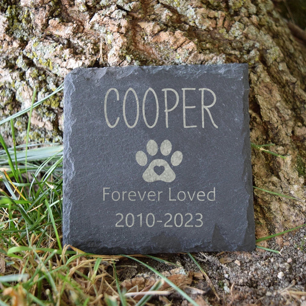 Personalised Dog Memorial Garden Stone – Pet Loss Gift with Engraved Name