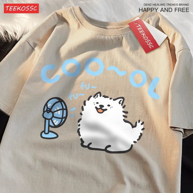 Dog Cartoon Print T-Shirt — Funny Dog Lover Tee