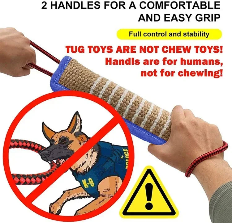 Jute Dog Bite Tug Toy — Durable Training Chew Toy for Medium & Large Dogs