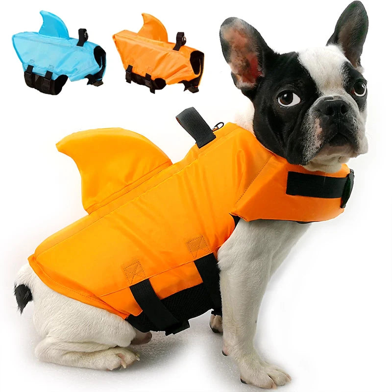 Shark Fin Dog Life Jacket – Adjustable Swimming Safety Vest with Rescue Handle