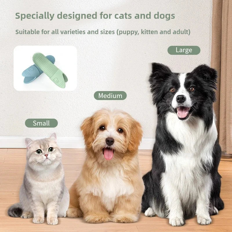 Dog Finger Toothbrush 360° — Food Grade Silicone Dental Care for Dogs & Cats