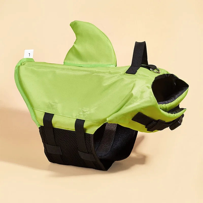 Shark Fin Dog Life Jacket – Adjustable Swimming Safety Vest with Rescue Handle