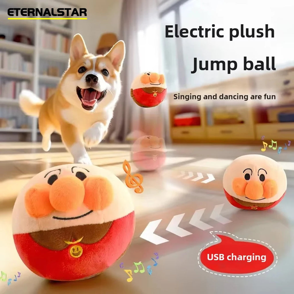 Electric Plush Jump Ball Dog Toy – Interactive Singing & Dancing