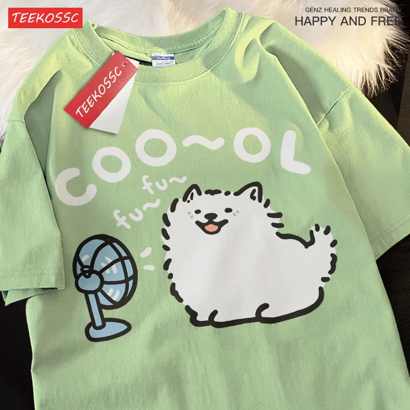 Dog Cartoon Print T-Shirt — Funny Dog Lover Tee
