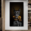 Doberman Mafia Dog Canvas Wall Art Poster – Modern Dog Lover Home Decor