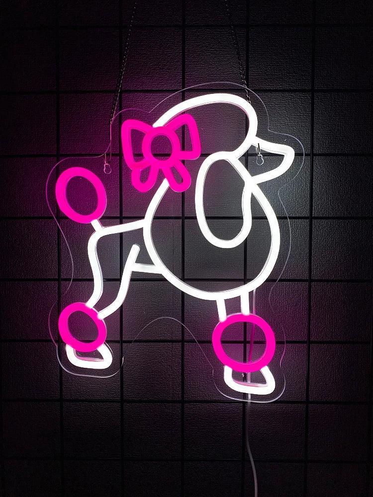 Poodle Dog Neon Sign — LED Wall Light for Bedroom & Home Decor