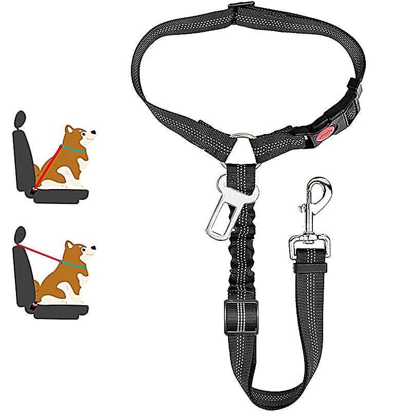 Adjustable Dog Car Seat Belt – Safety Harness Clip for Dogs & Cats