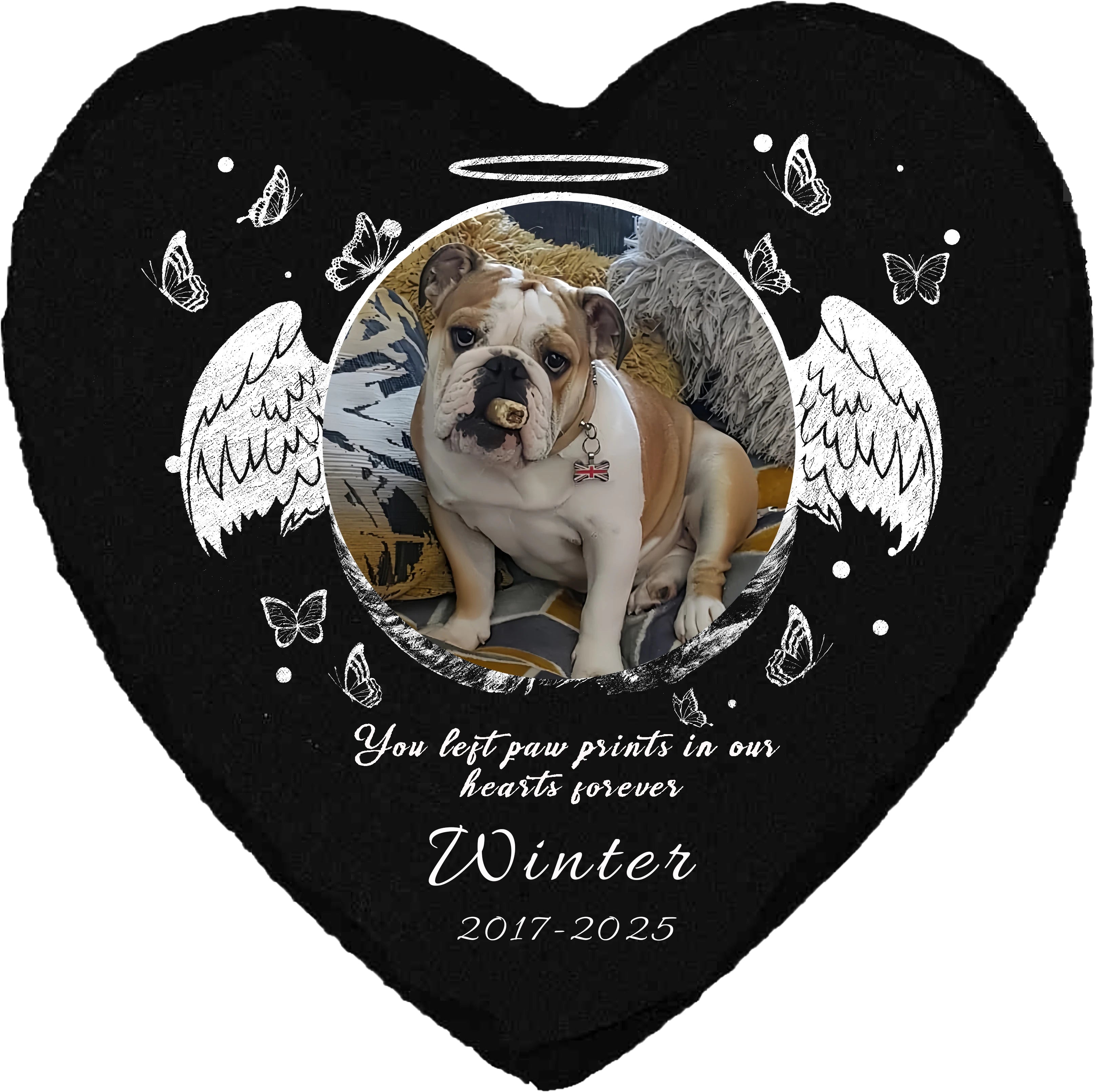 Pet Memorial Heart-Shaped Garden Stone – Personalised Cat & Dog Grave Marker