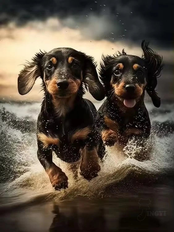 Dachshund 5D Diamond Painting Kit – DIY Dog Art Mosaic Craft for Home Decor