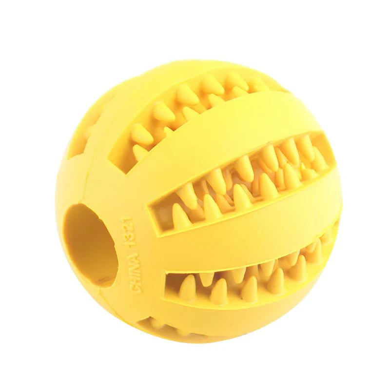 Rubber Treat Ball Dog Toy – Interactive Chew & Dental Cleaning Toy for Dogs