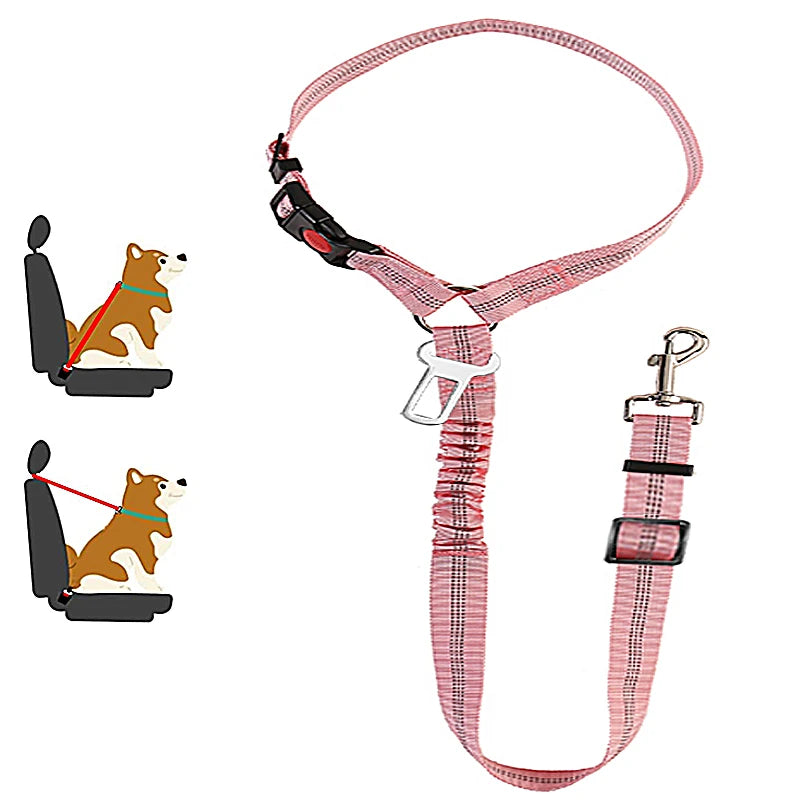 Adjustable Dog Car Seat Belt – Safety Harness Clip for Dogs & Cats