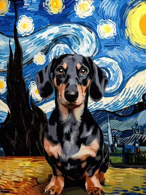 Dachshund 5D Diamond Painting Kit – DIY Dog Art Mosaic Craft for Home Decor