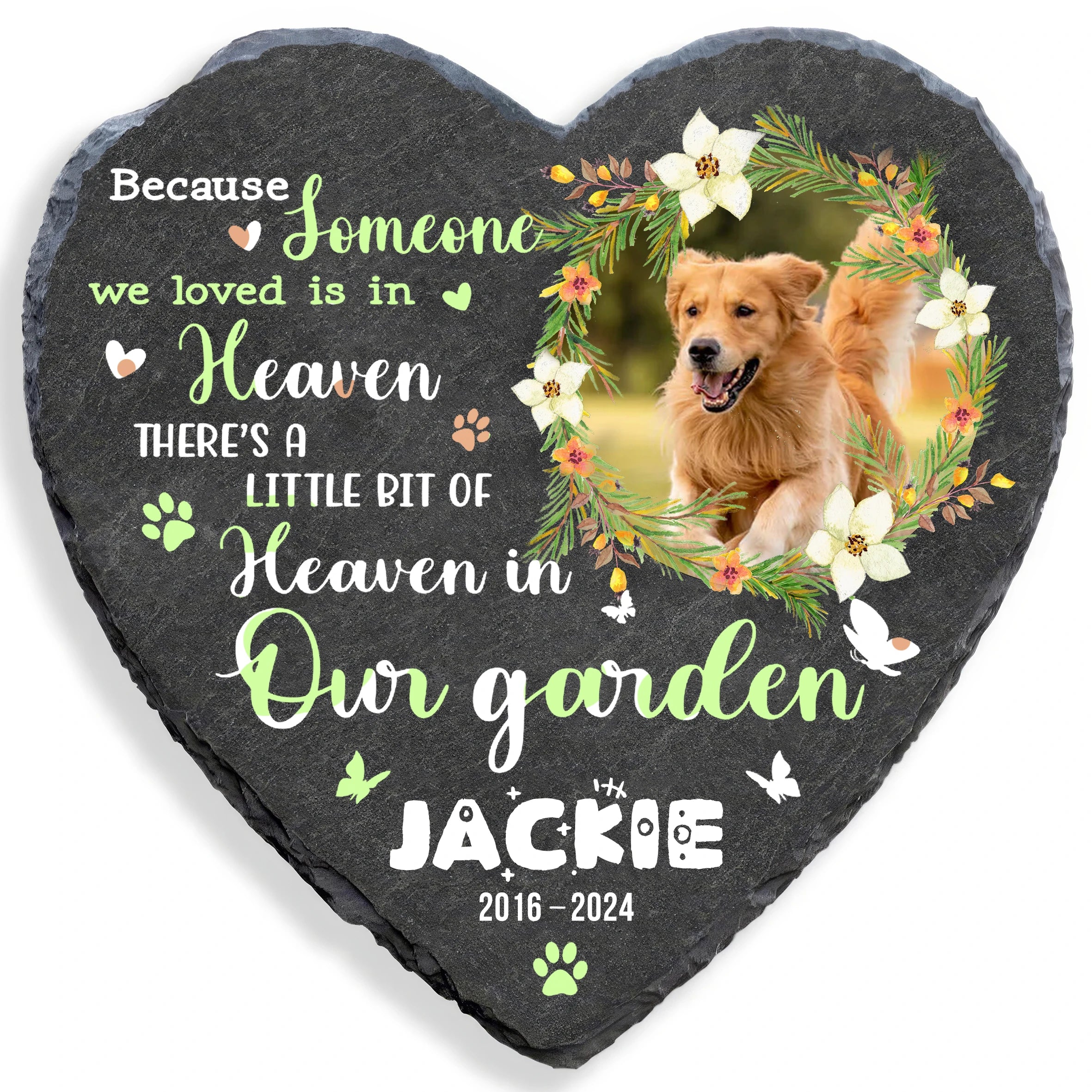 Pet Memorial Heart-Shaped Garden Stone – Personalised Cat & Dog Grave Marker