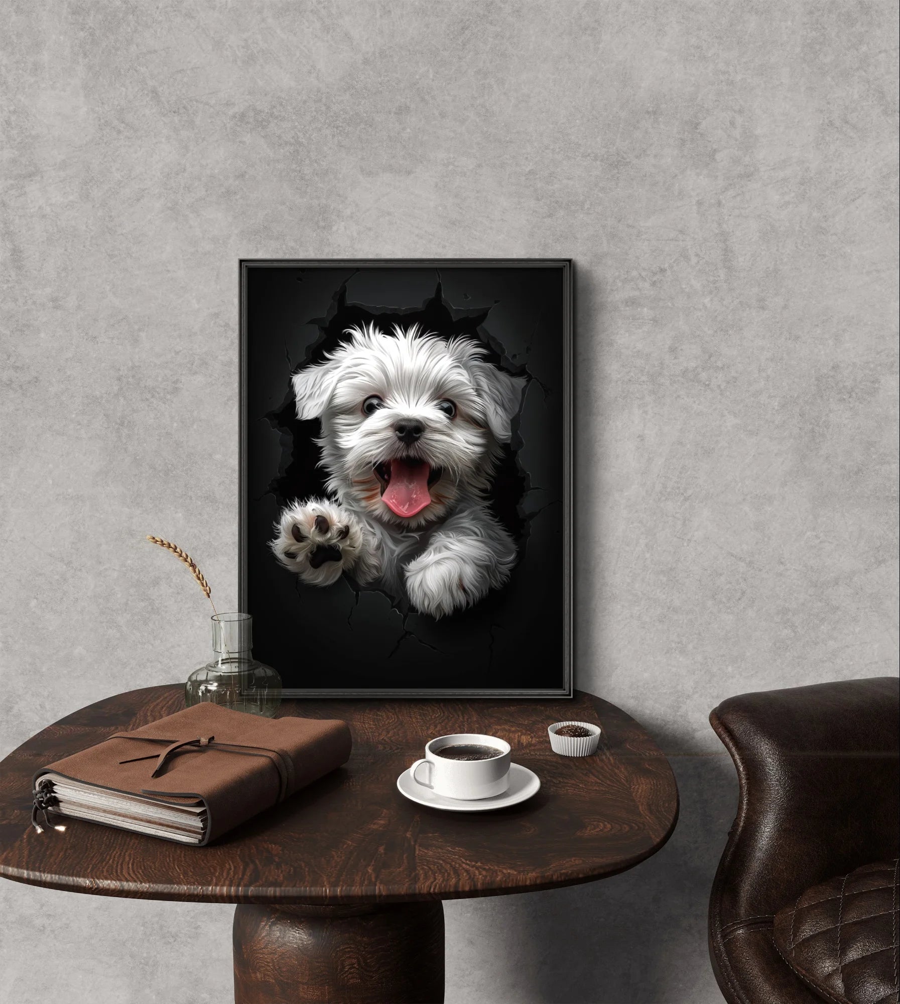 Maltese Dog 5D Diamond Painting Kit – DIY Diamond Embroidery for Dog Lovers