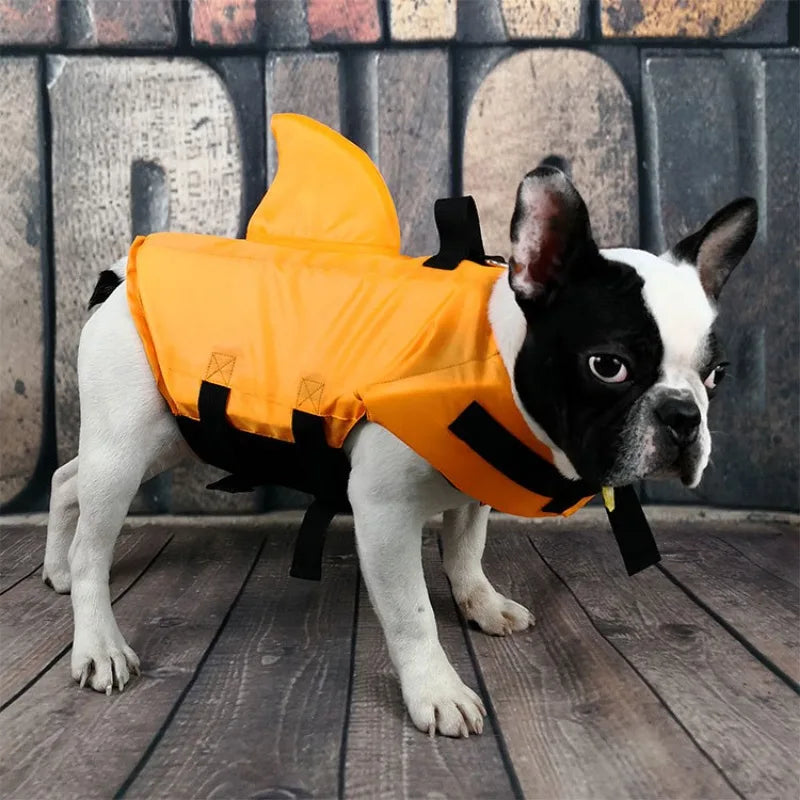 Shark Fin Dog Life Jacket – Adjustable Swimming Safety Vest with Rescue Handle