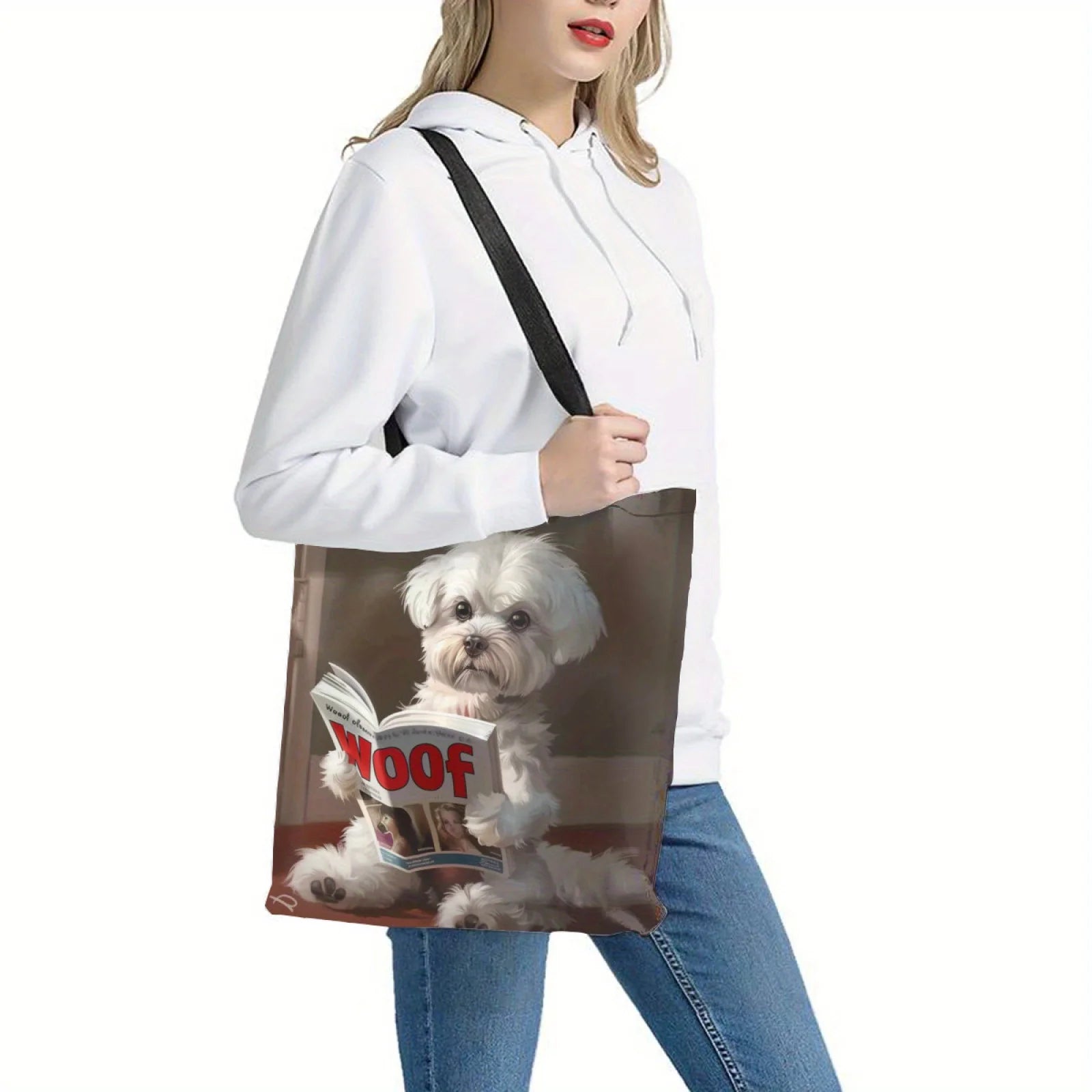 Maltese Dog Tote Bag – Cute & Funny Dog Lover Handbag