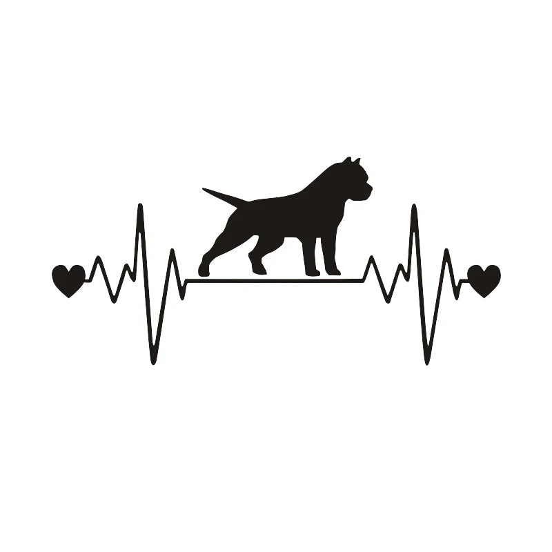 American Bully & Pitbull Heartbeat Vinyl Decal Sticker – 21 Colours