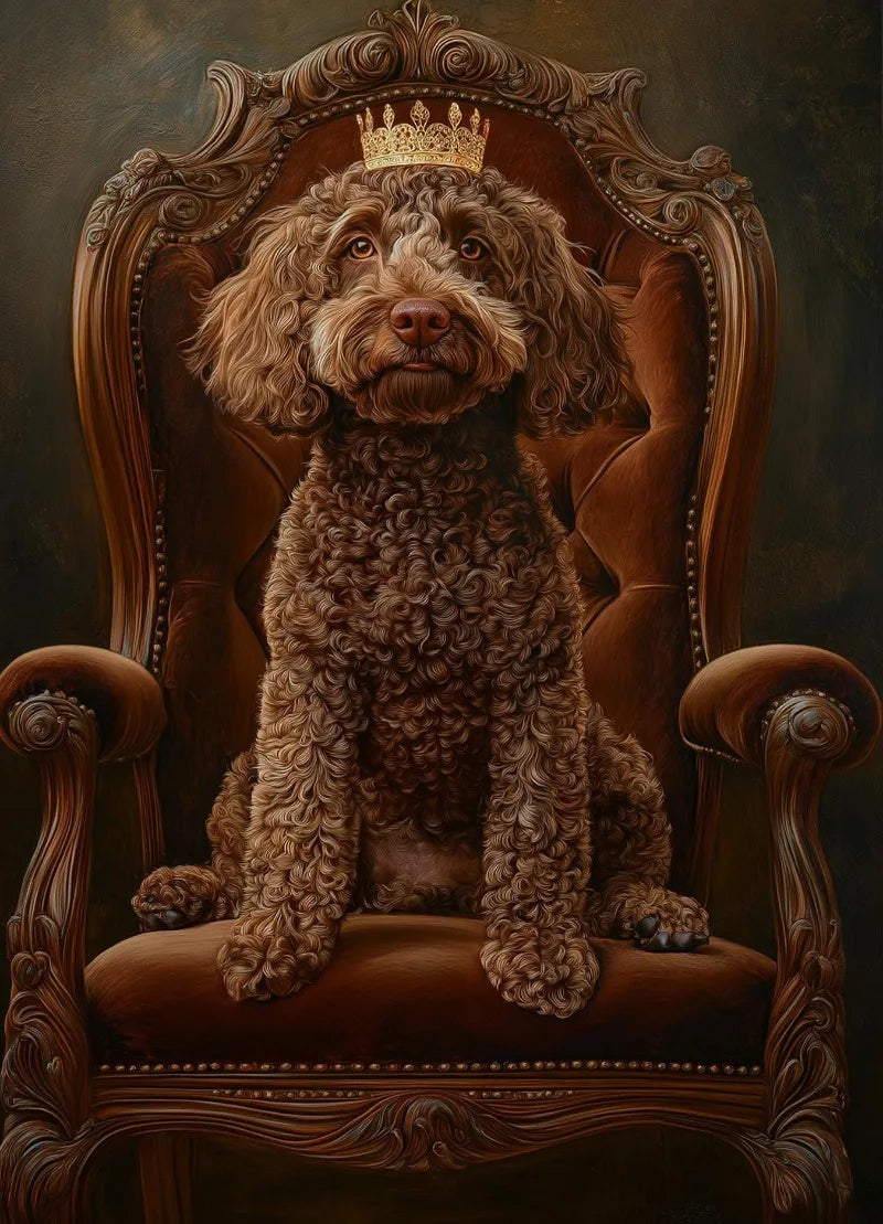 Royal Dog Portrait Canvas Print – Watercolour Wall Art for Dog Lovers