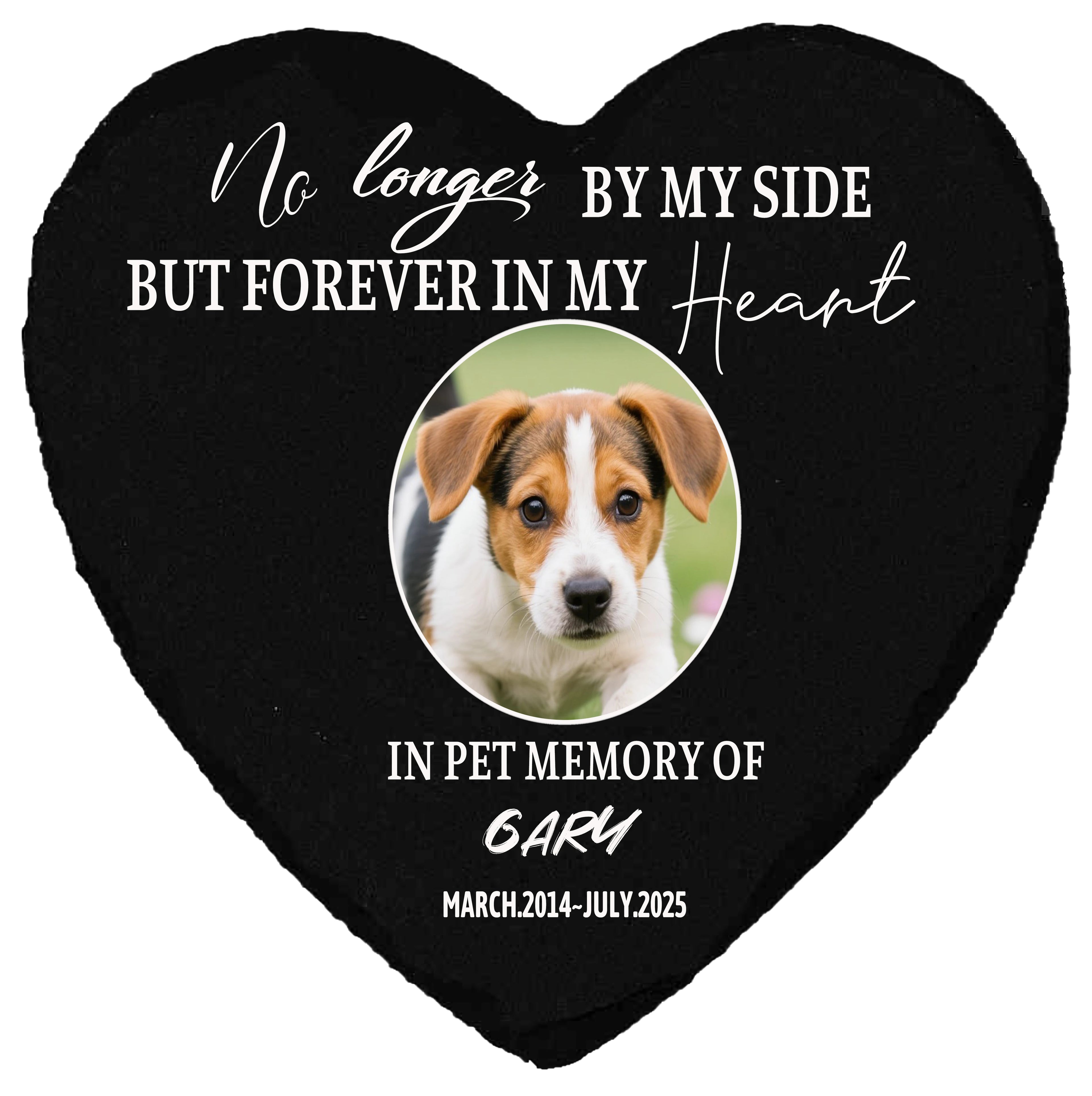 Pet Memorial Heart-Shaped Garden Stone – Personalised Cat & Dog Grave Marker